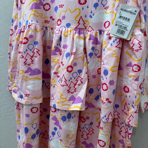 NWT Tucker + Tate PinkEnglish Adventure Map Tiered Ruffle Long Sleeve Dress - Picture 4 of 8